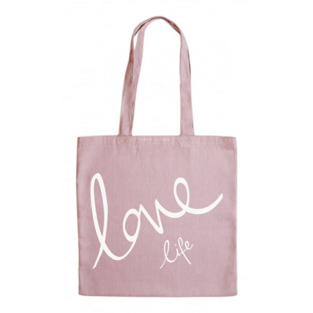 Canvas Bag - Love Life - Pink