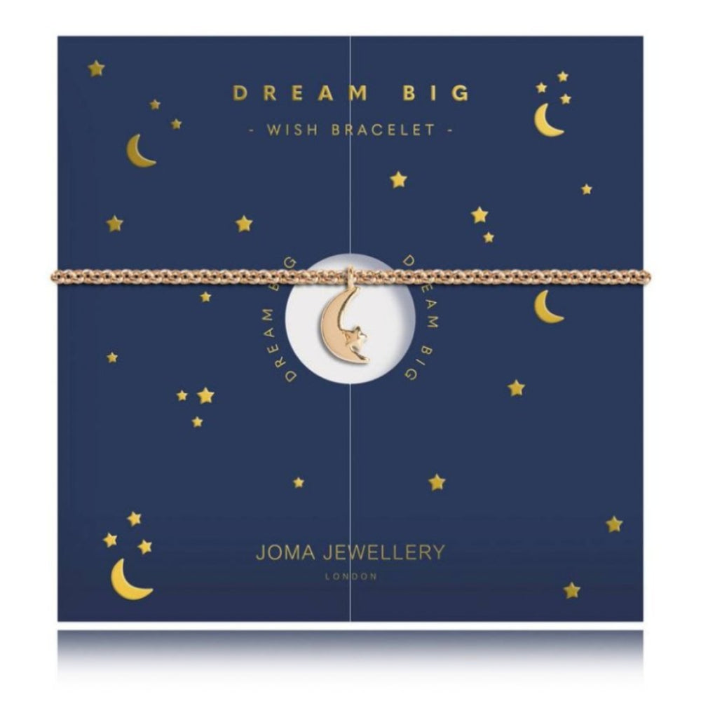 Wish - Dream Big - Yellow Gold Moon Charm Bracelet