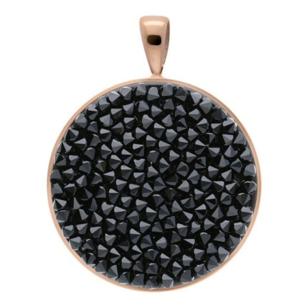 Pendant Tirano Big 25mm Jet Crystals In RG