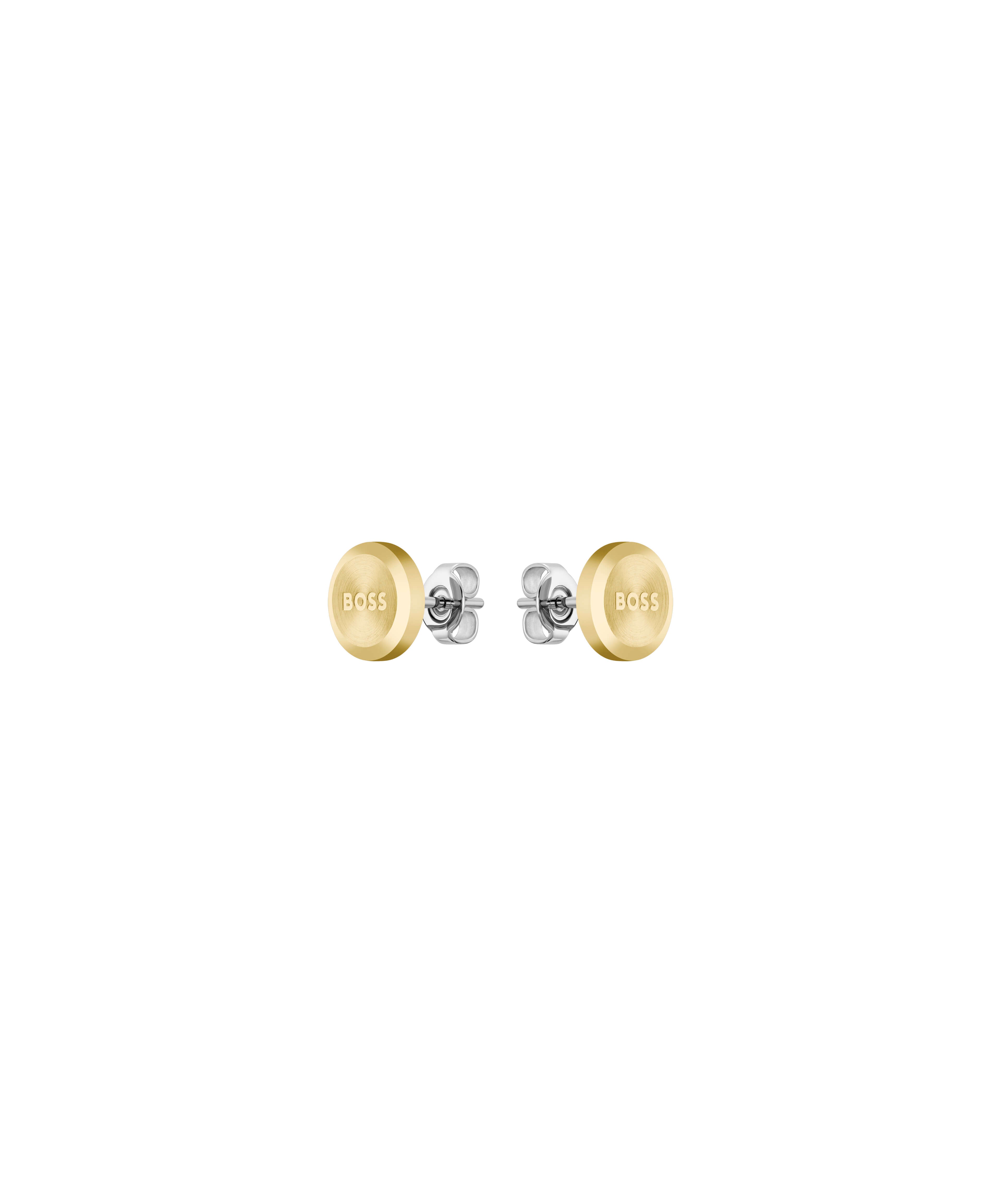Yann Gold Plated Circle Mens Earrings