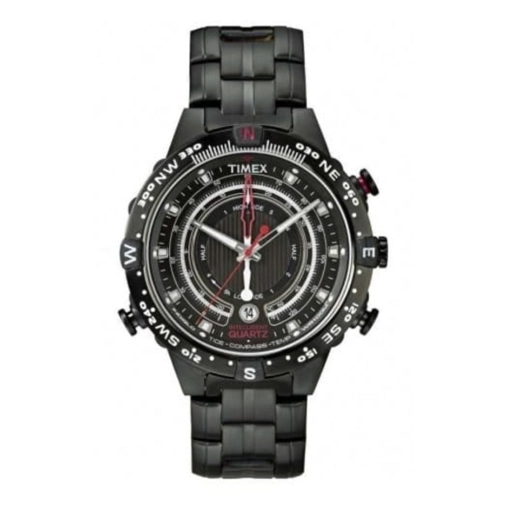 IQ Tide Temp Compass Black Steel Watch
