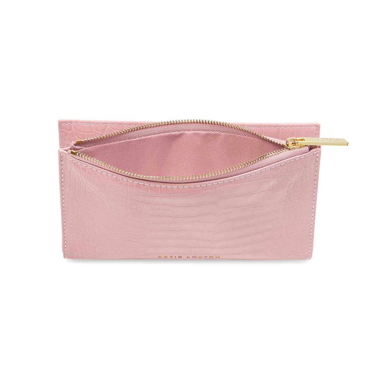 Celine Faux Croc Fold Out Purse | Pink