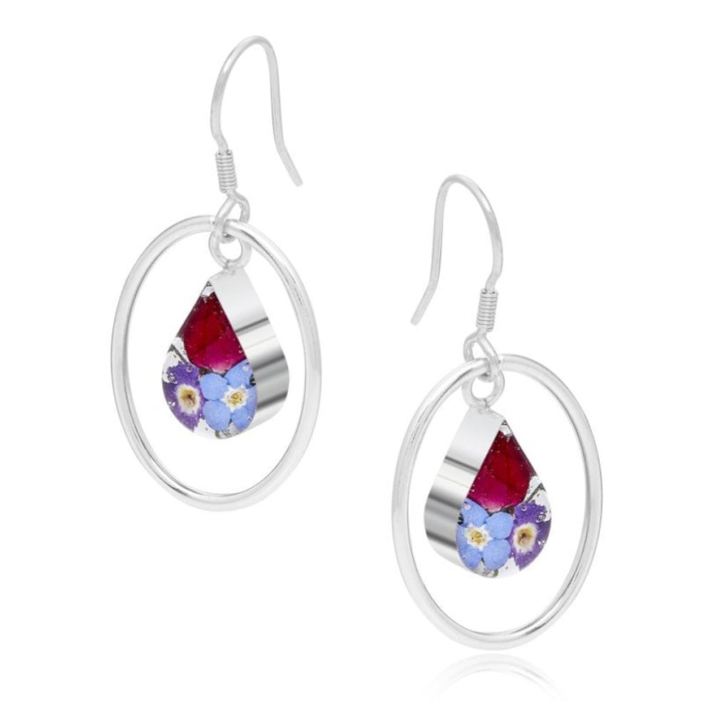 Silver Earrings - Mixed - Silver Oval Surround