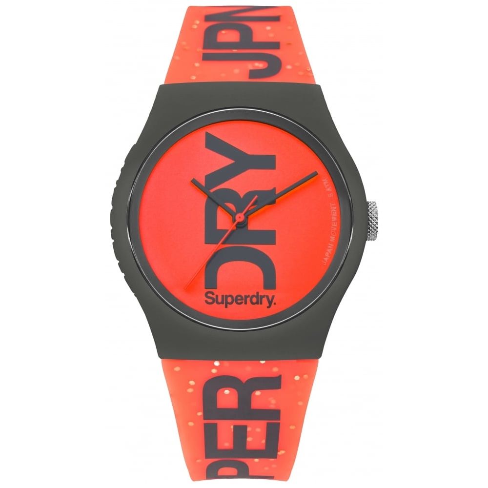 Urban Brand Glitter Coral Dial With Coral Glitter Printed Silicone Strap