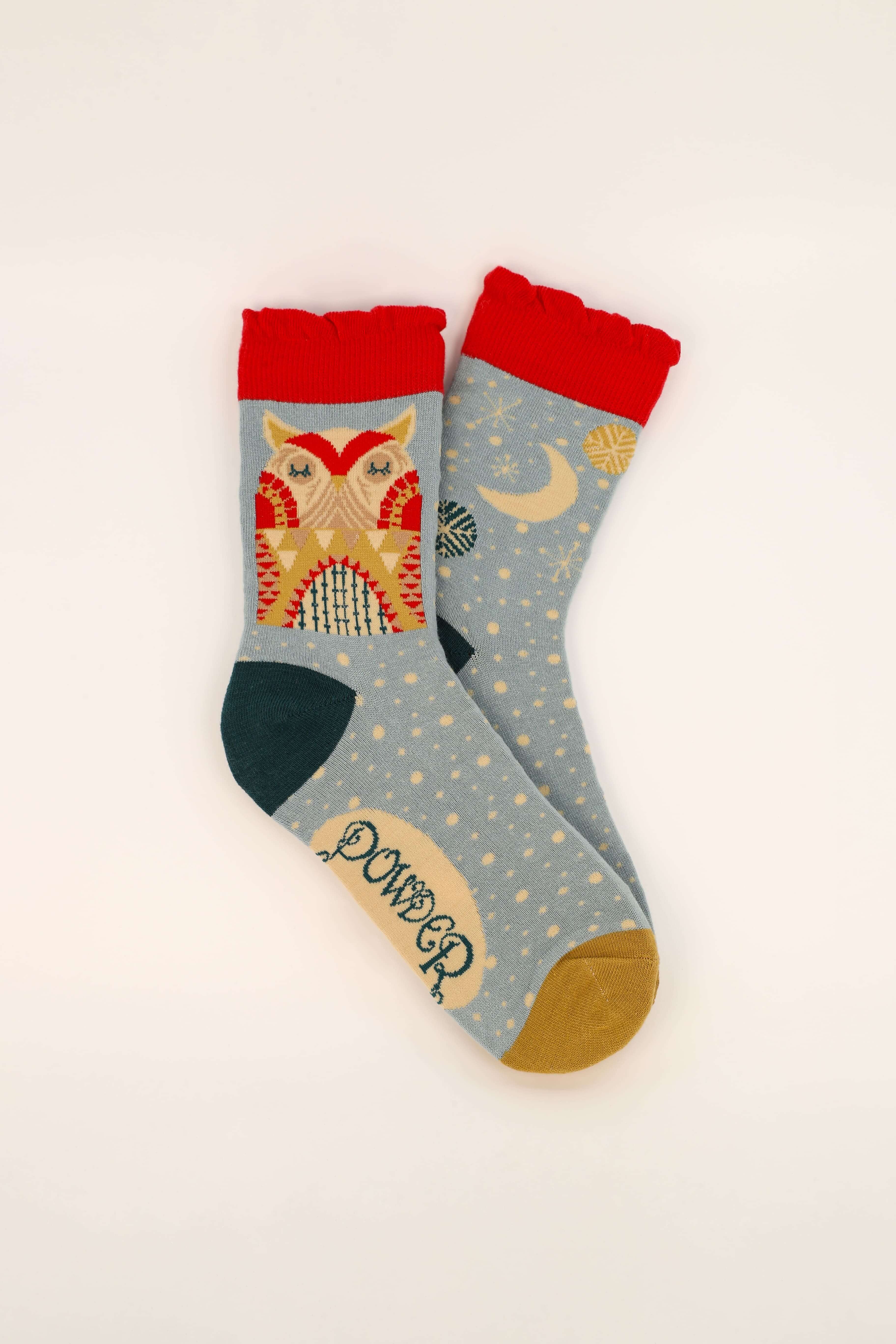 Owl by Moonlight Ankle Socks - Ice