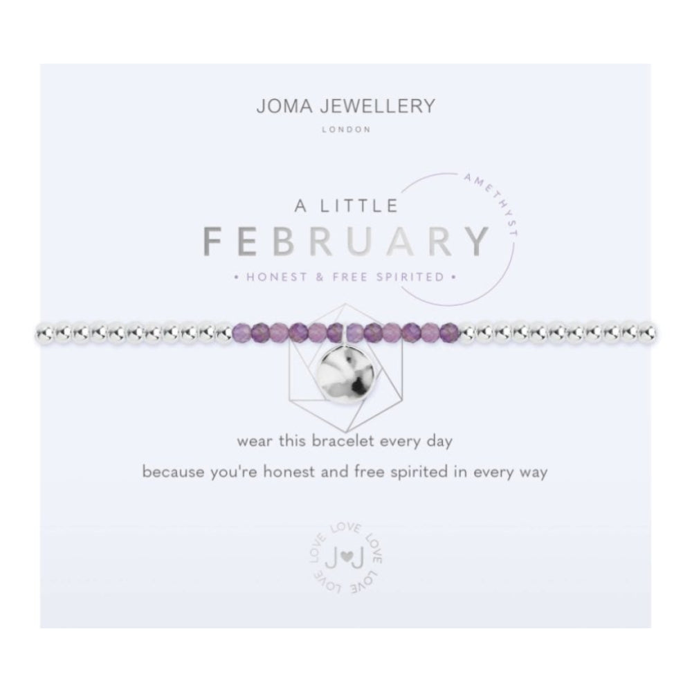 A Little | Birthstone February Amethyst | Bracelet | 17.5cm Stretch