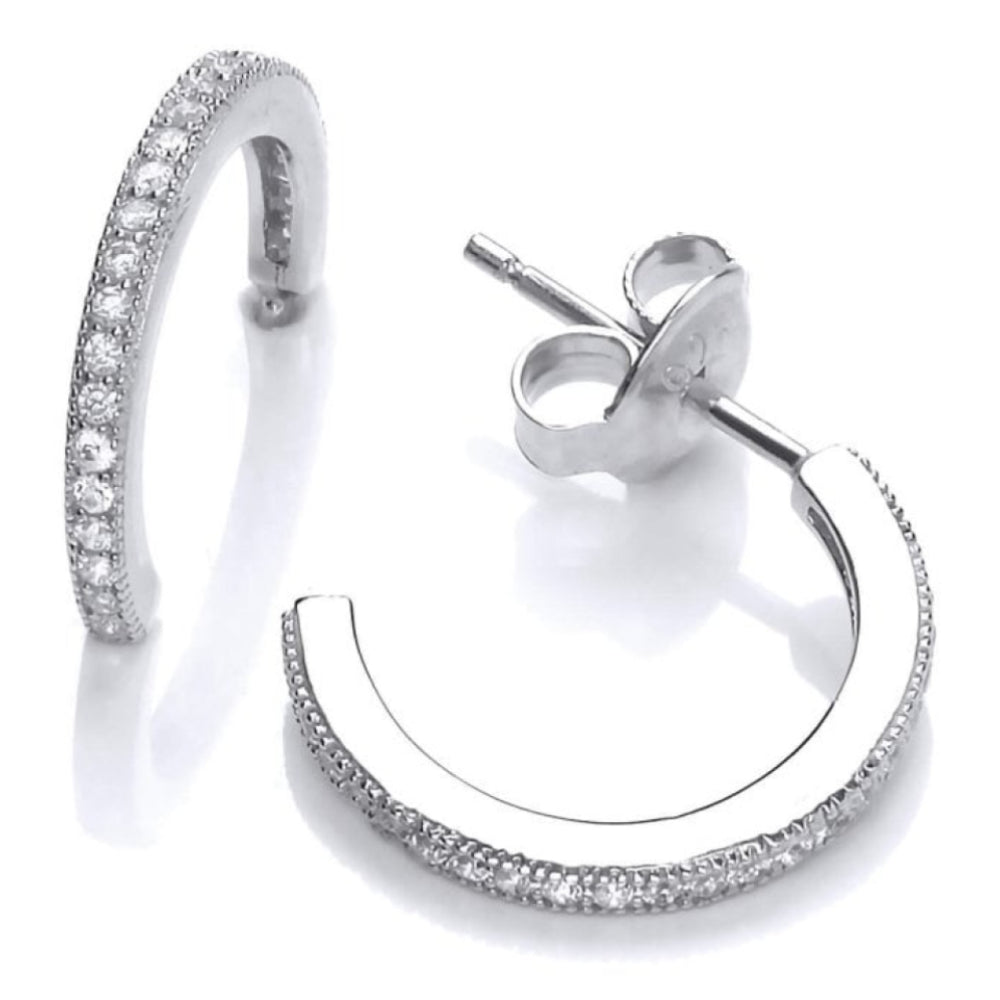 CZ Mini Half Hoop Earrings
