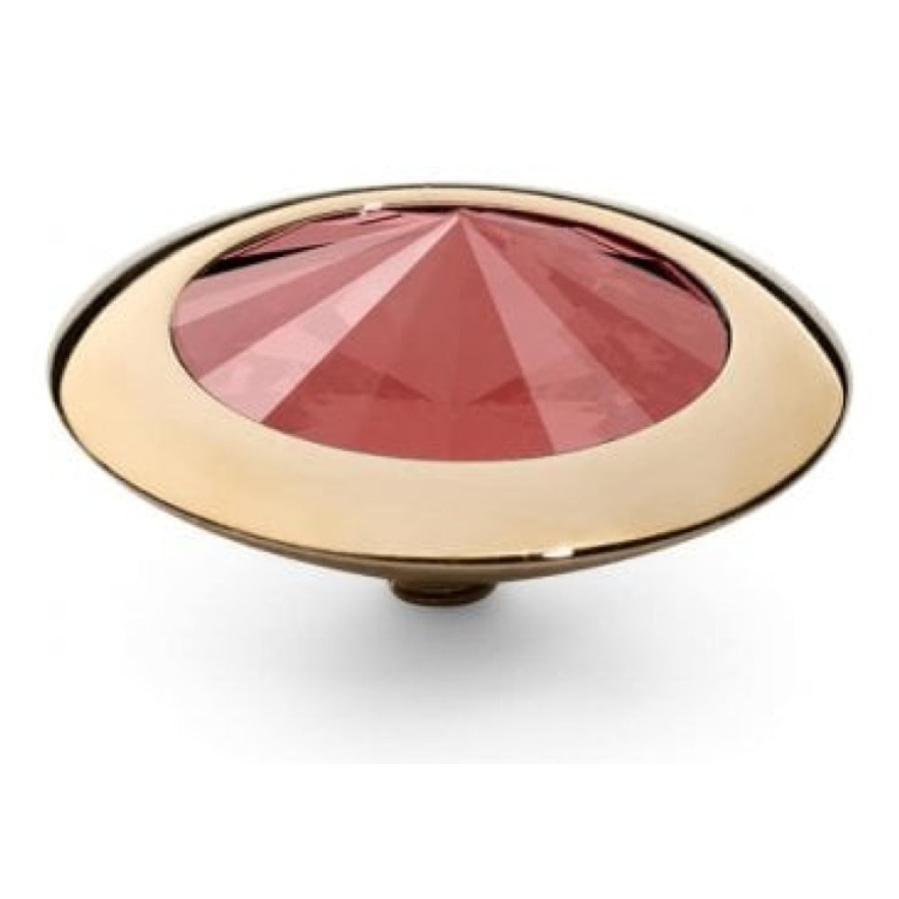 Famosa Gold 16mm Tondo Ring Top Red Magma