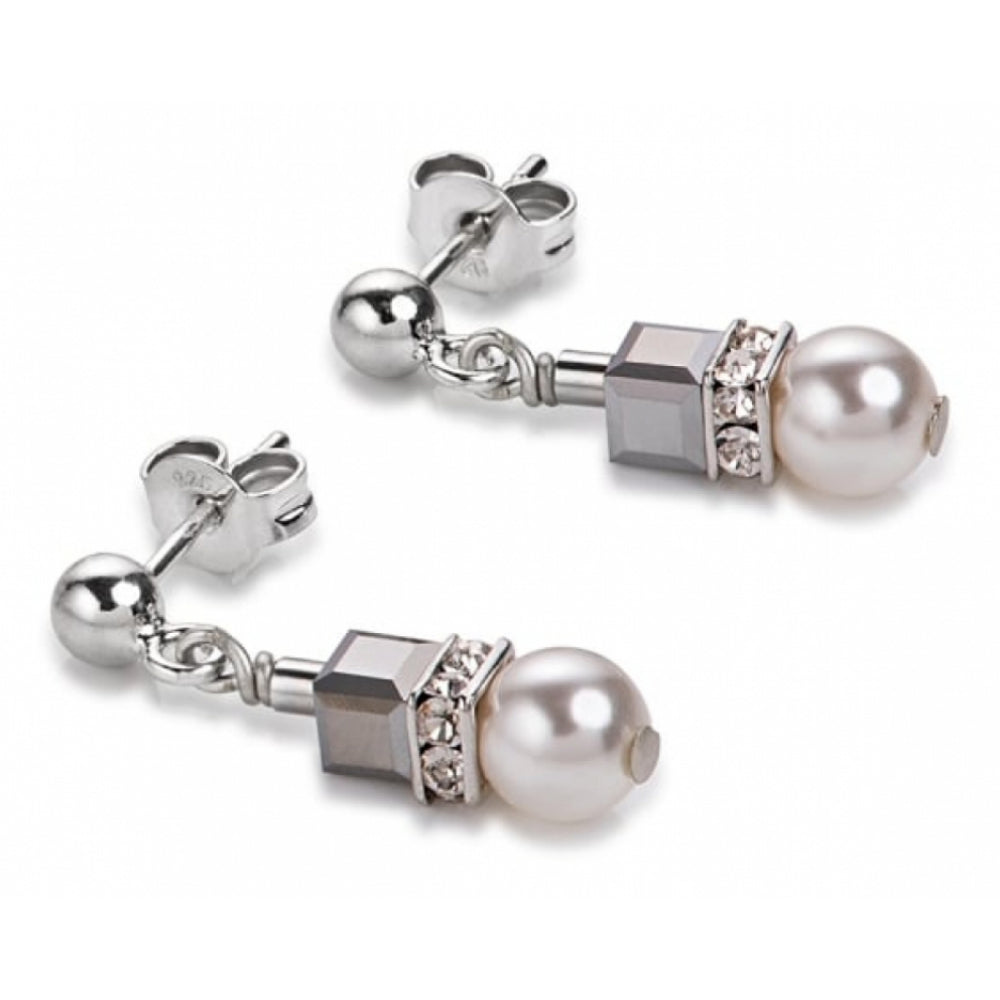 Silver Crystals & Pearls Earrings