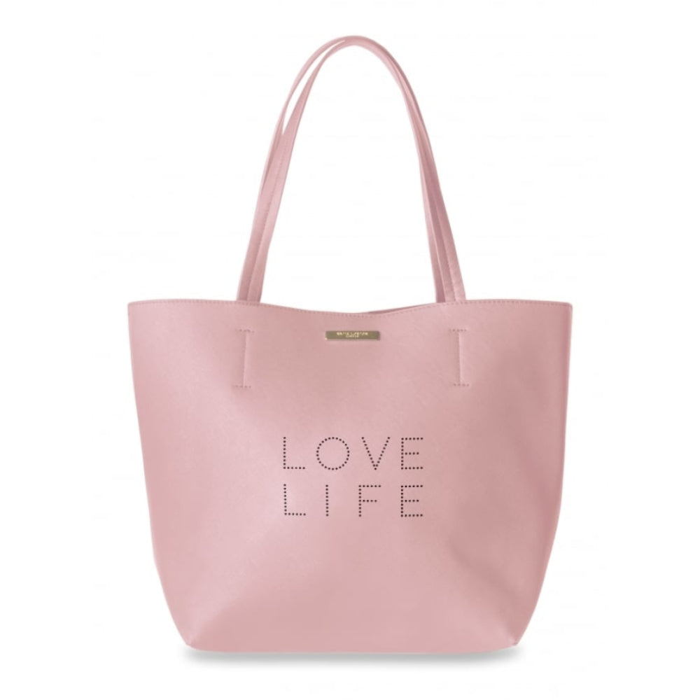 Polka Dot Parker Shopper - Love Life - Blush Pink