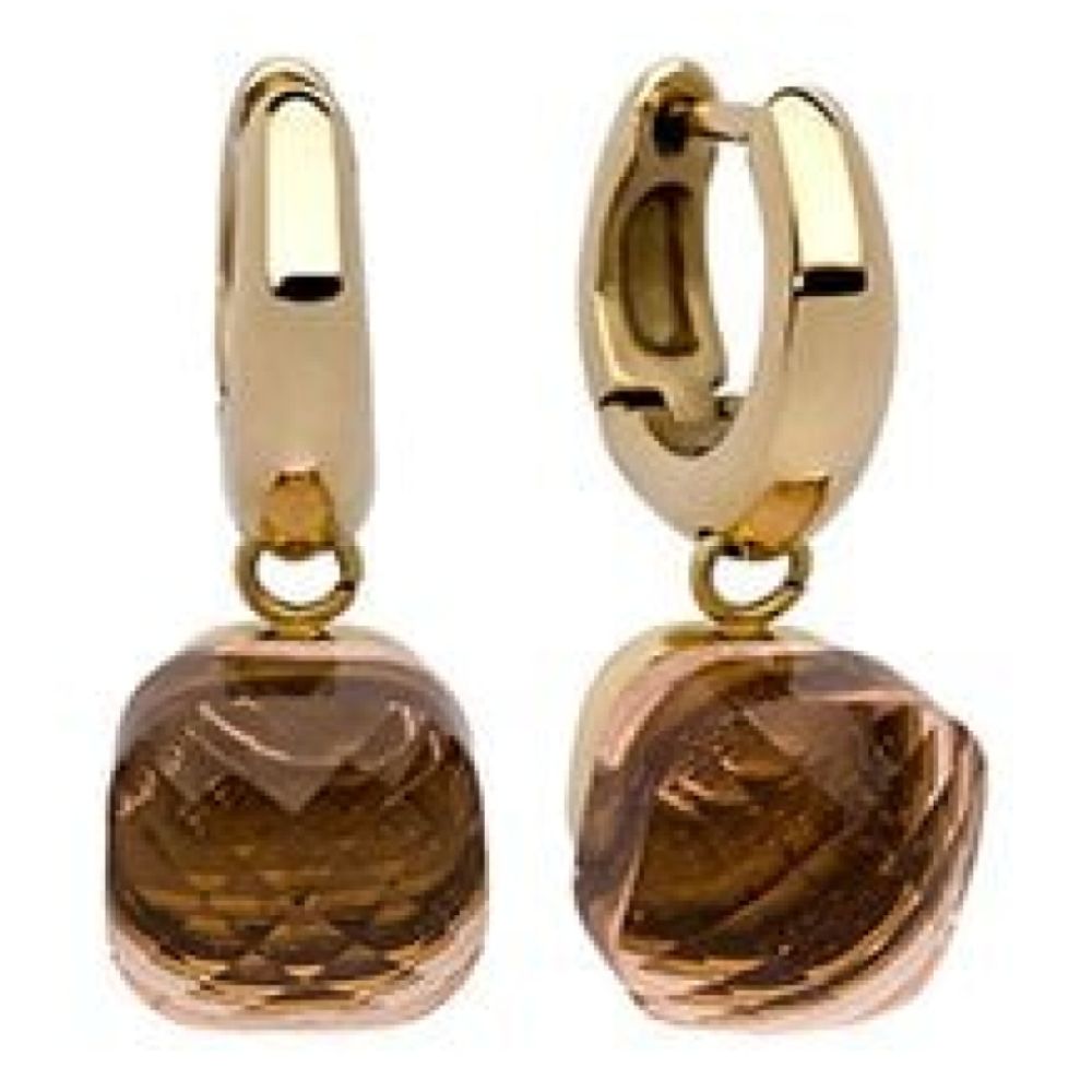 Creole "Firenze" Big (G/P) Smoked Topaz Earrings