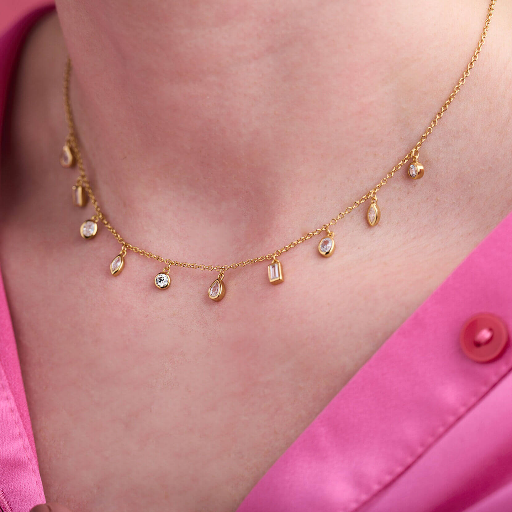 Classics Gold Crystal Charm Necklace