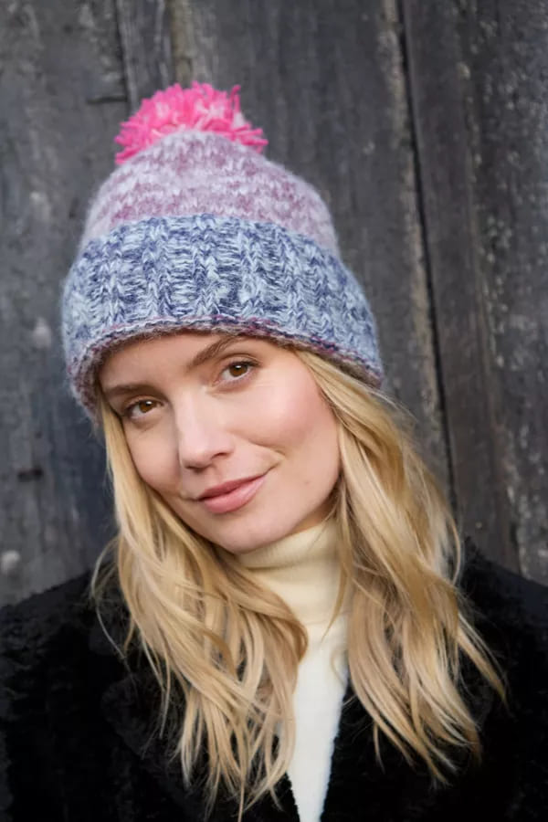 Berlin Bobble Beanie Purple
