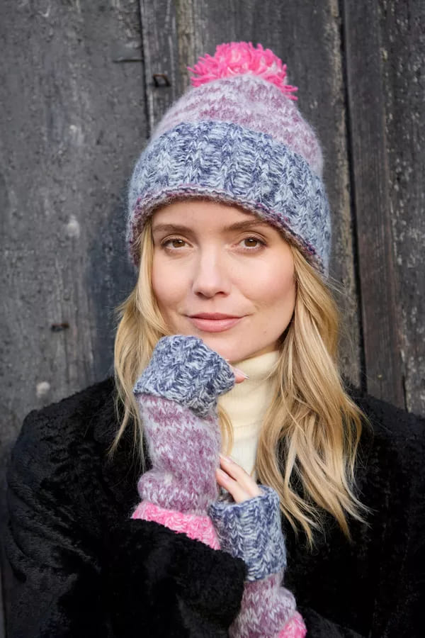 Berlin Bobble Beanie Purple