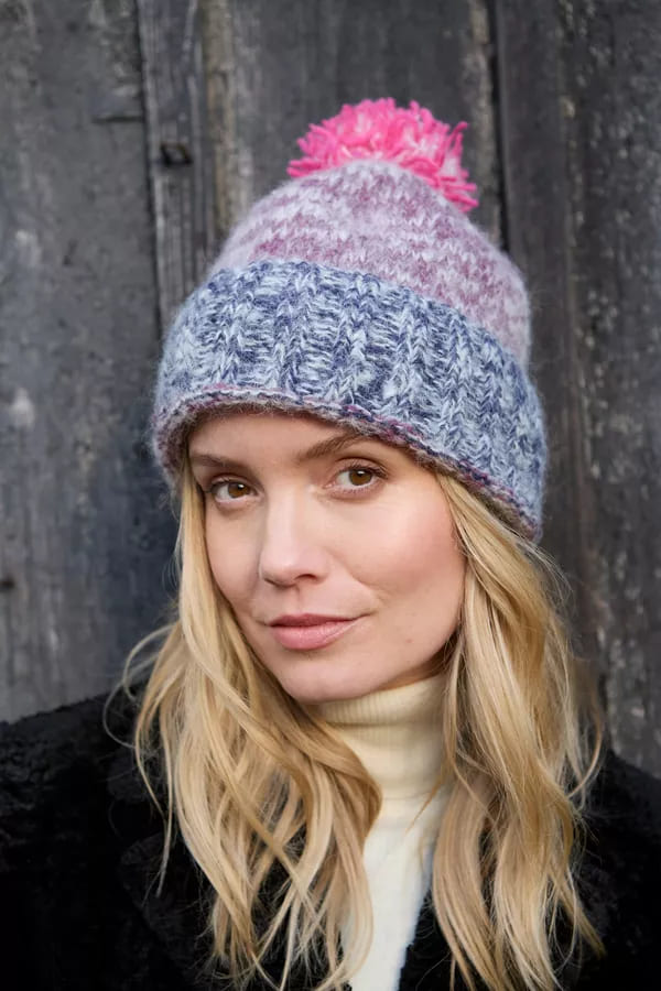 Berlin Bobble Beanie Purple