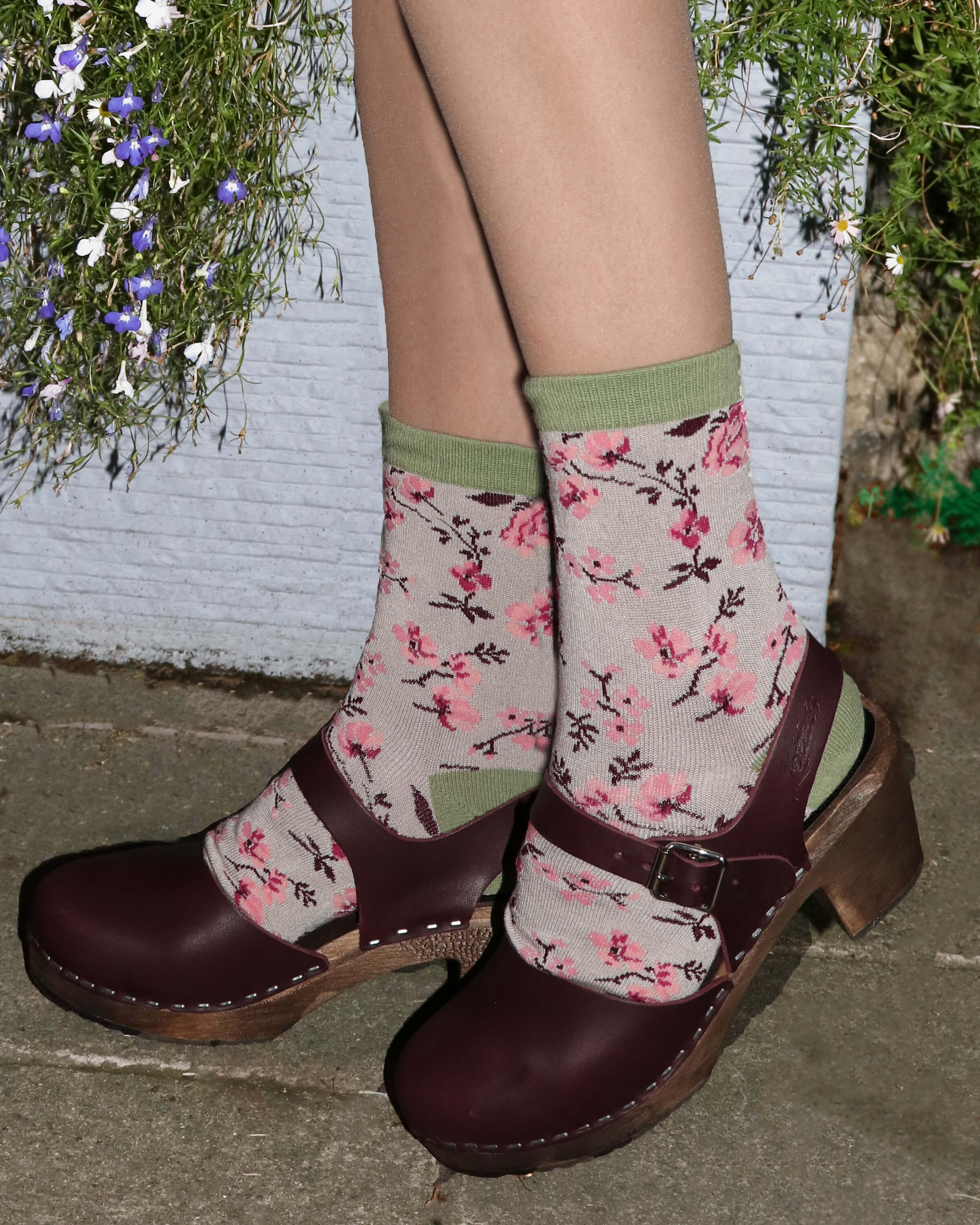 Ladies Ankle Socks - Pink Blossom