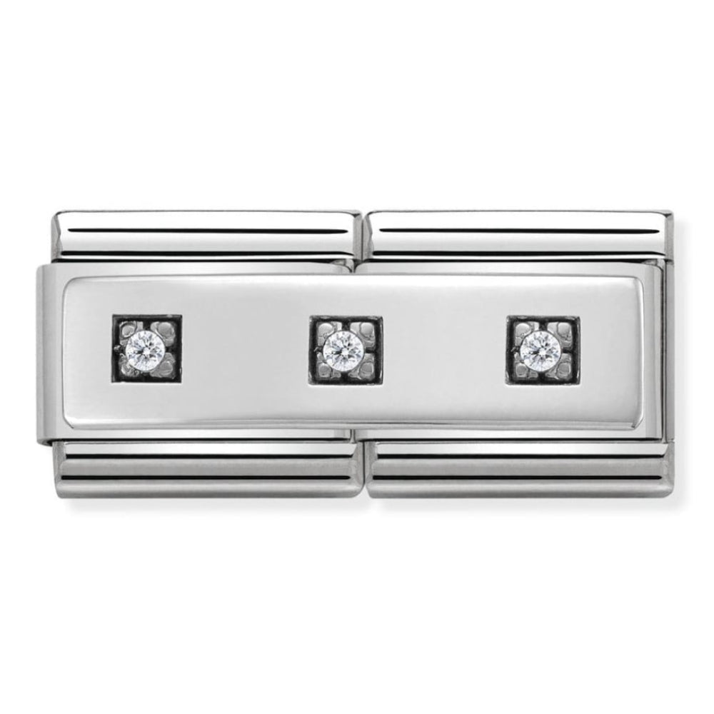 Classic Double CZ Silver Link