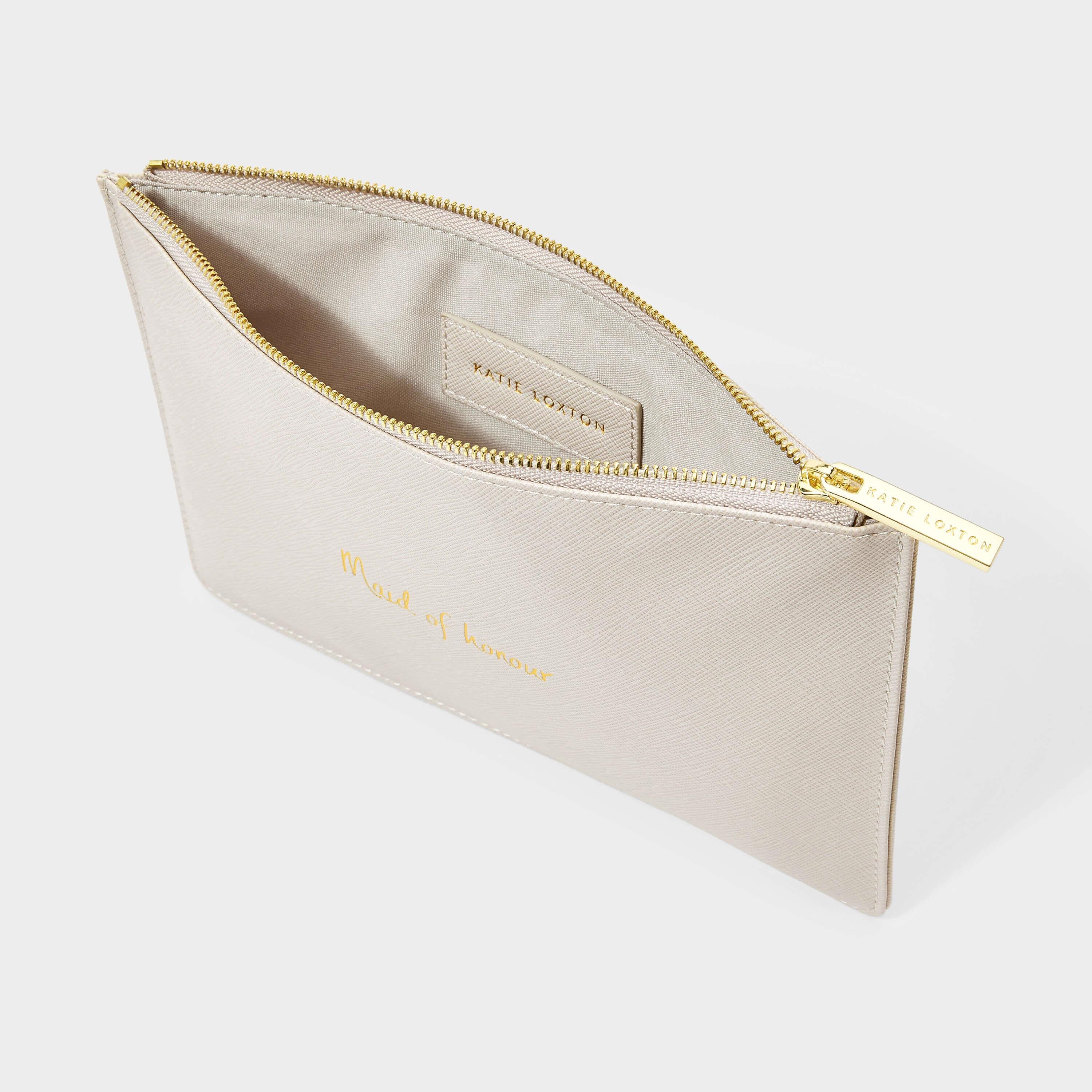 Bridal Perfect Pouch | Maid Of Honour | Dove Grey | 16 X 24 X 1.5cm