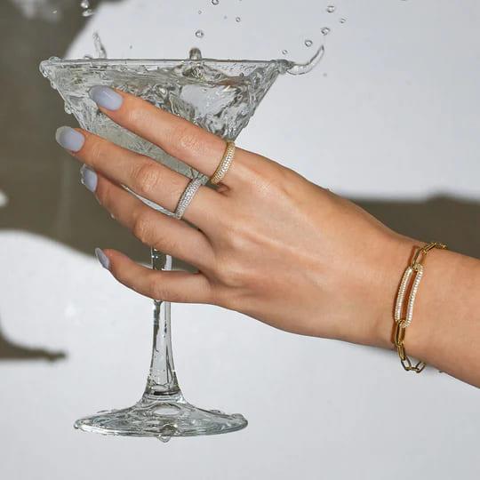 Silver Pave Dome Ring