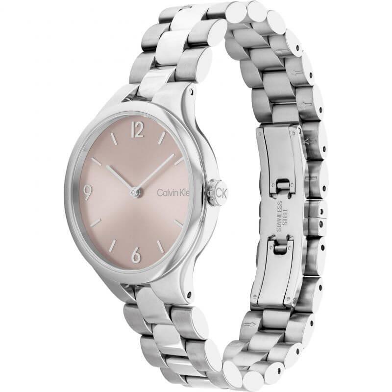 Linked Pink Sunray Dial Stainless Steel Bracelet Strap Ladies Watch