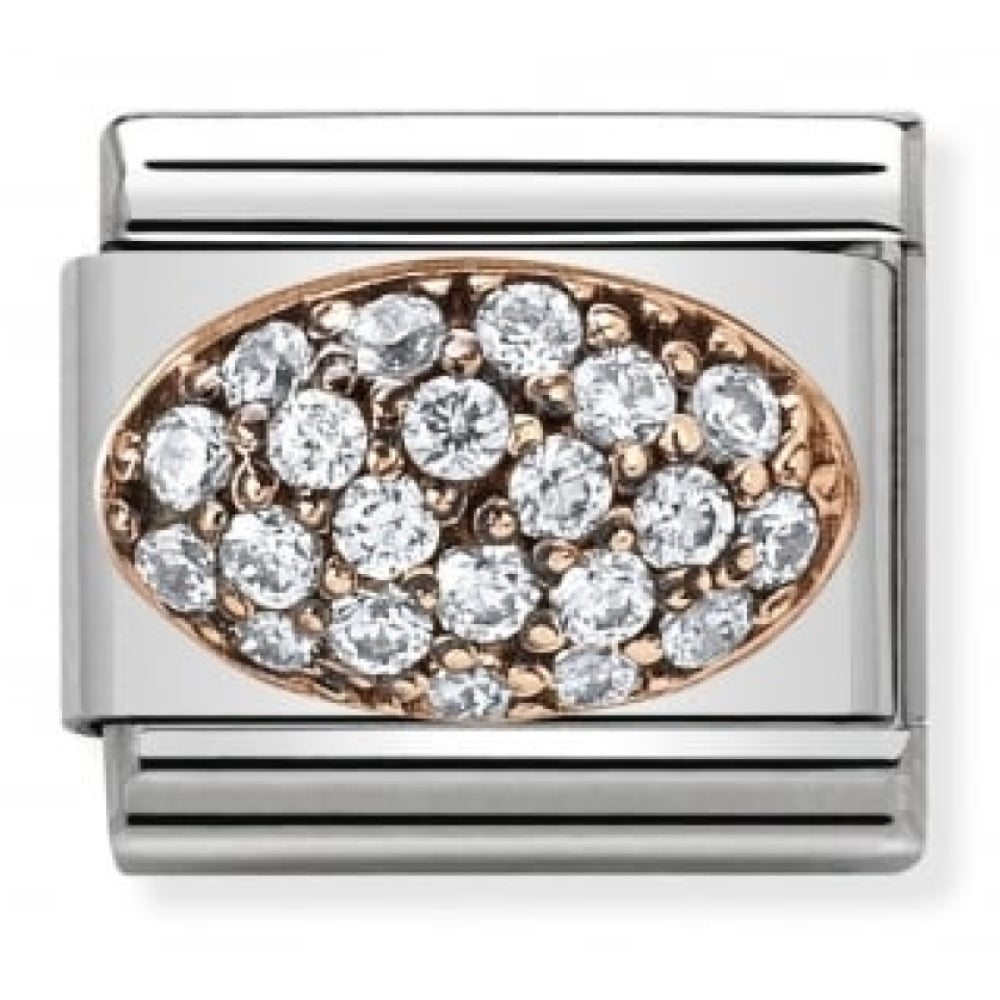 Classic Rounded White CZ Link