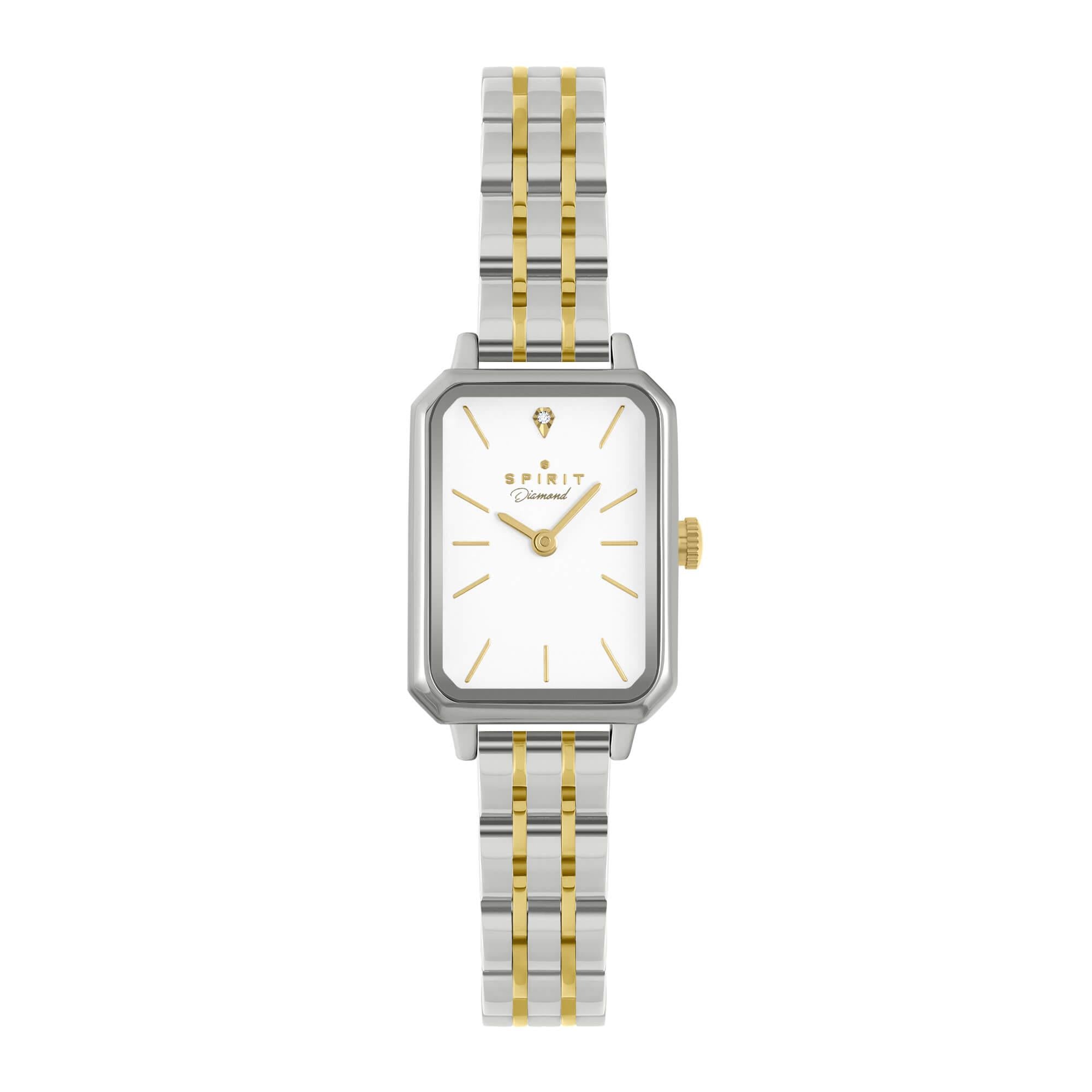 Ladies Polished Silver Rectangle Bracelet Watch