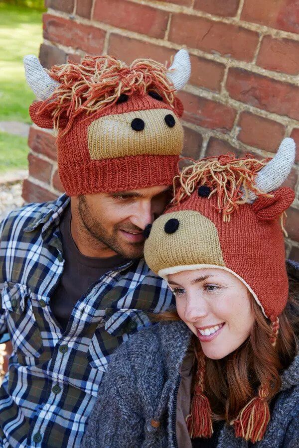 Adult Animal Highland Cow Beanie Hat