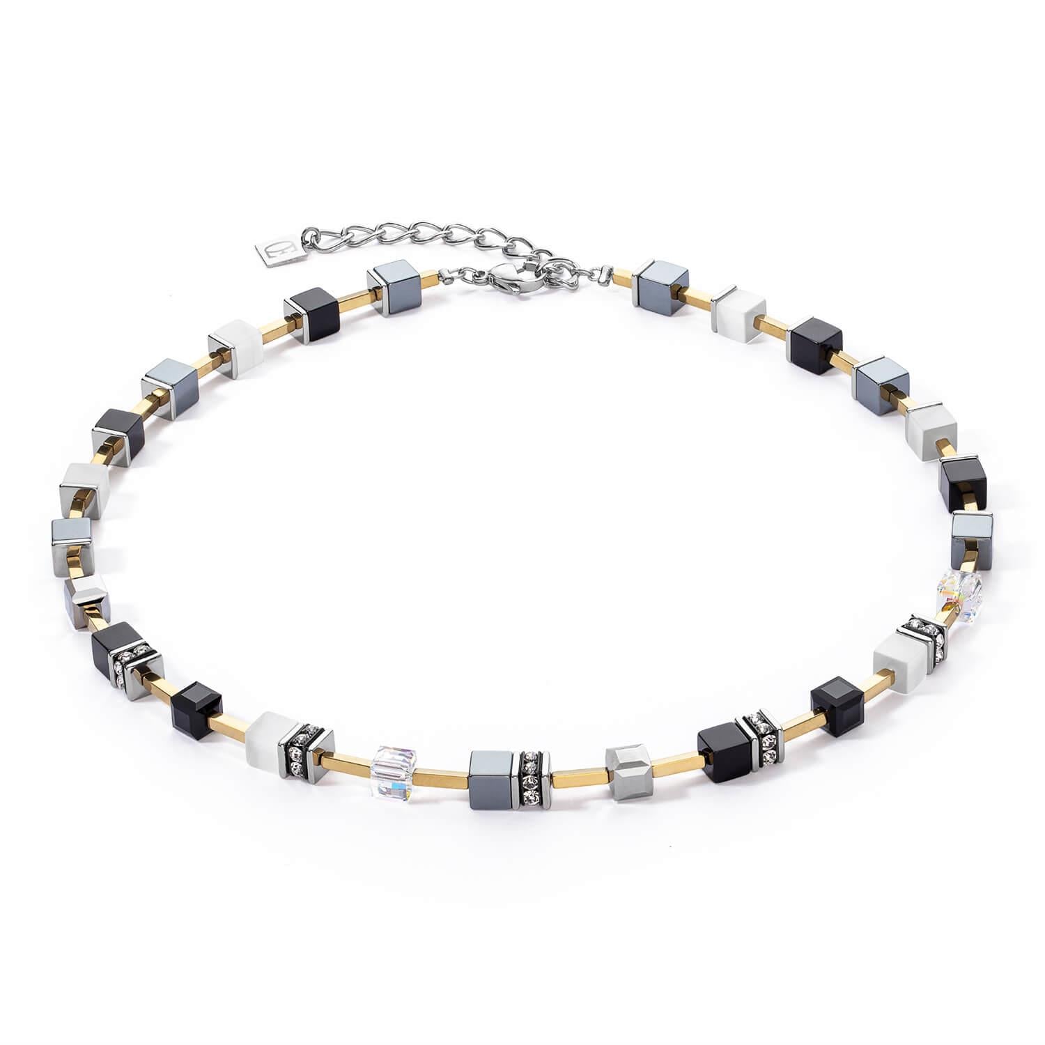 GeoCUBE Iconic Pure Necklace In Black, White & Grey