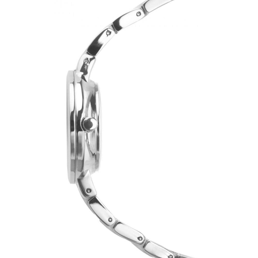 Silver & White Links Bracelet Strap & Stainless Steel Case With White Dial Ladies Watch