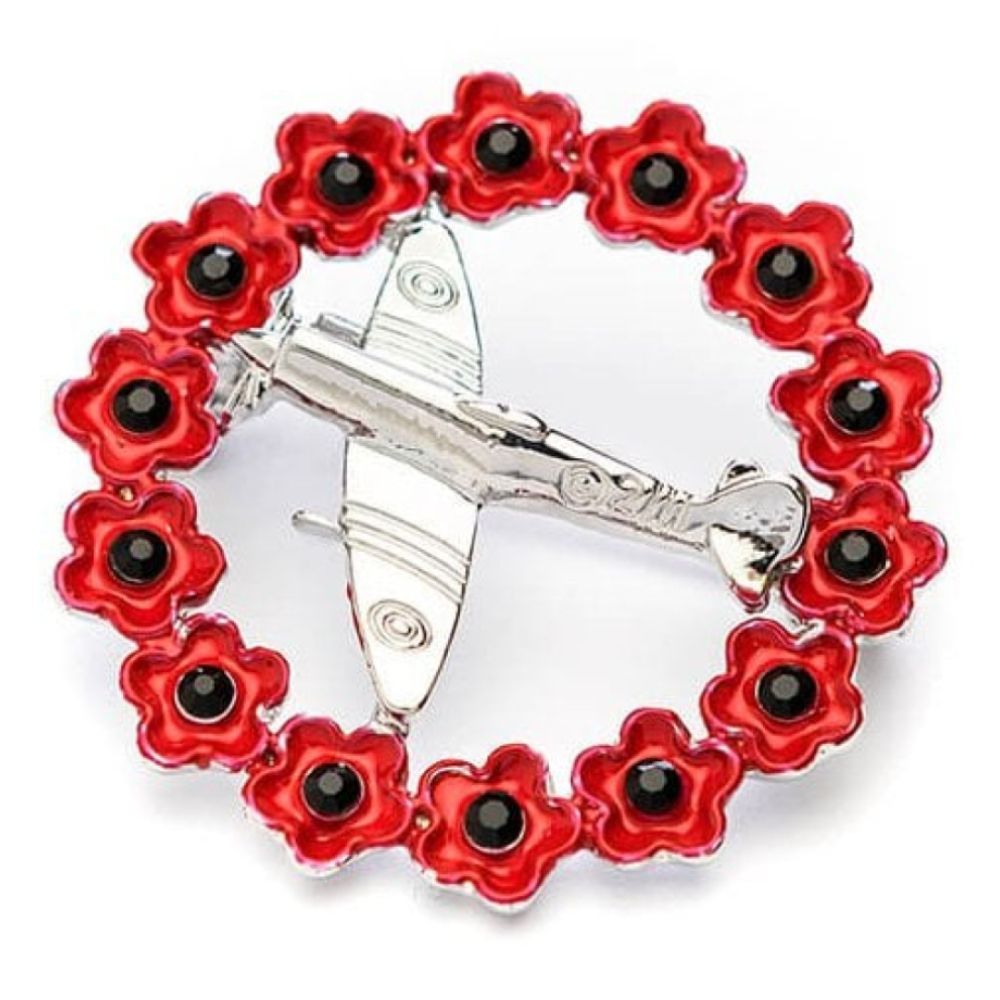 Spitfire In Poppy Wreath 30mm
