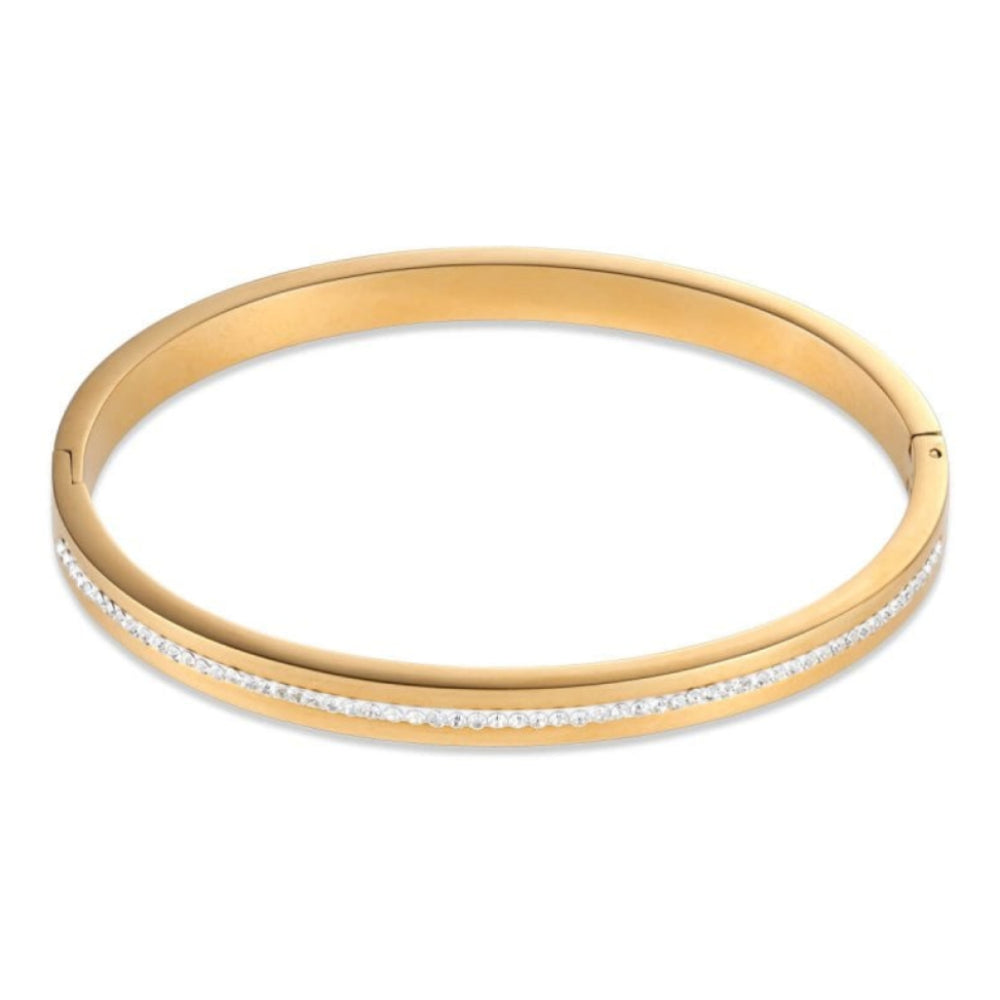 Crystal Pave Strip Gold Bangle