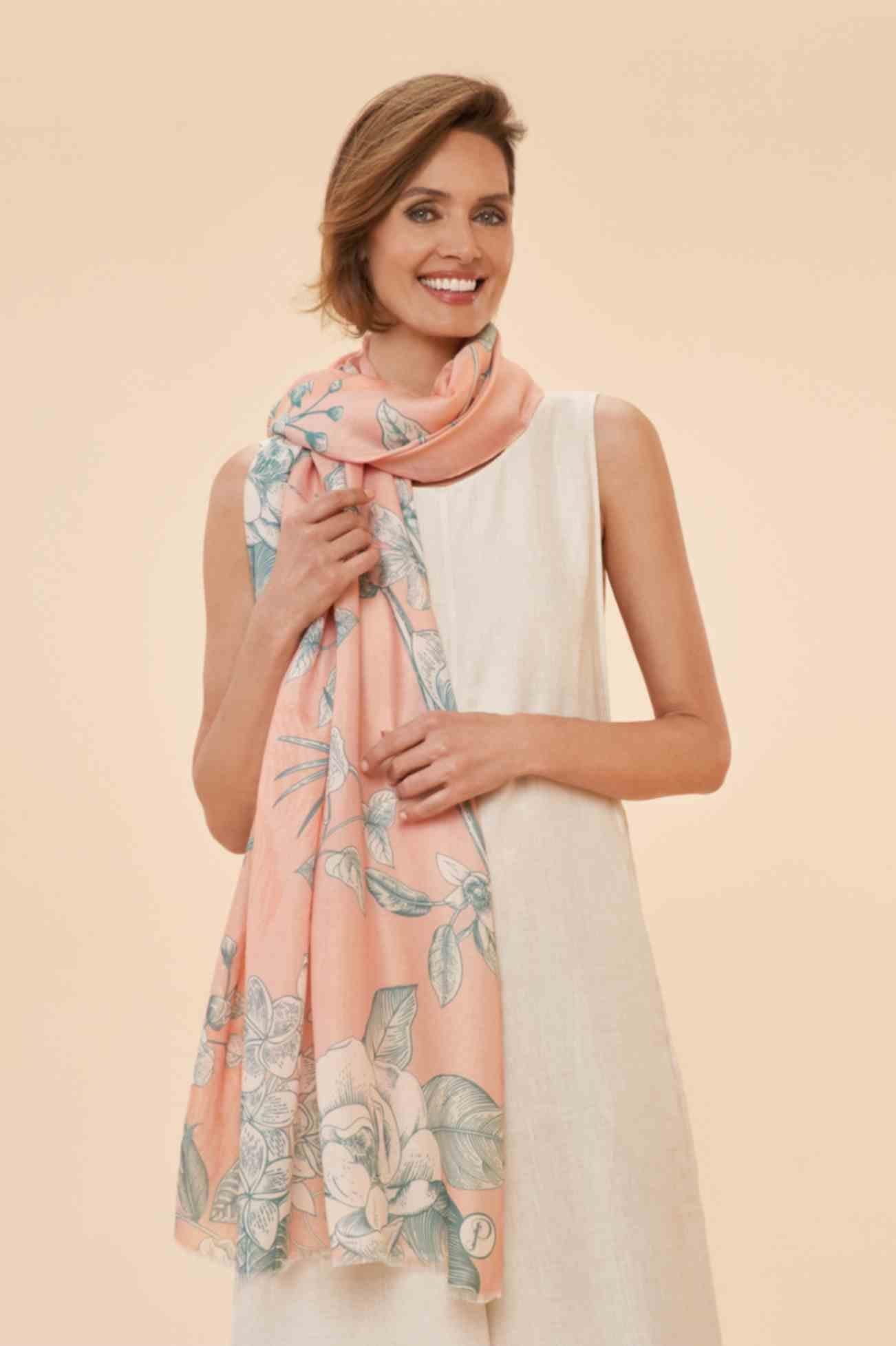 Floral Jungle Print Scarf - Petal