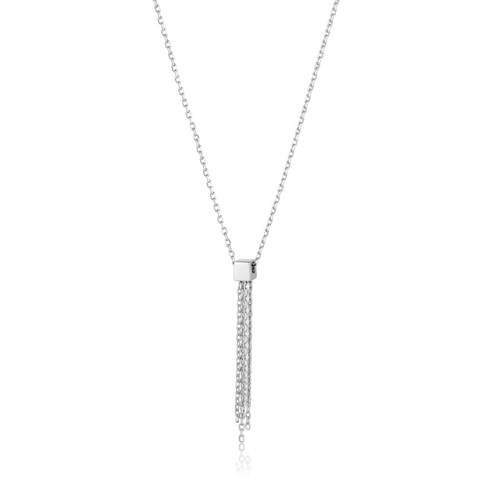 Fringe Tassel Drop Necklace Silver