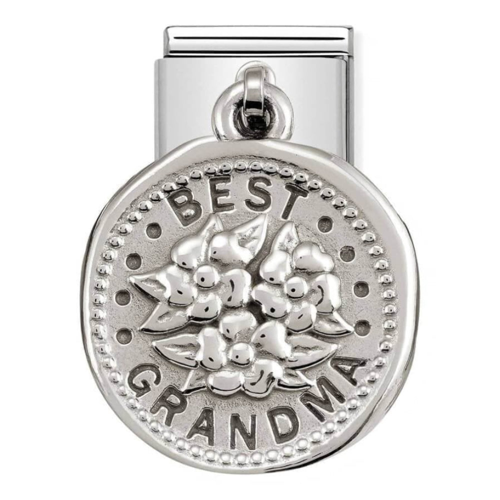 Classic Wishes Steel & 925 Silver Best Grandma Link