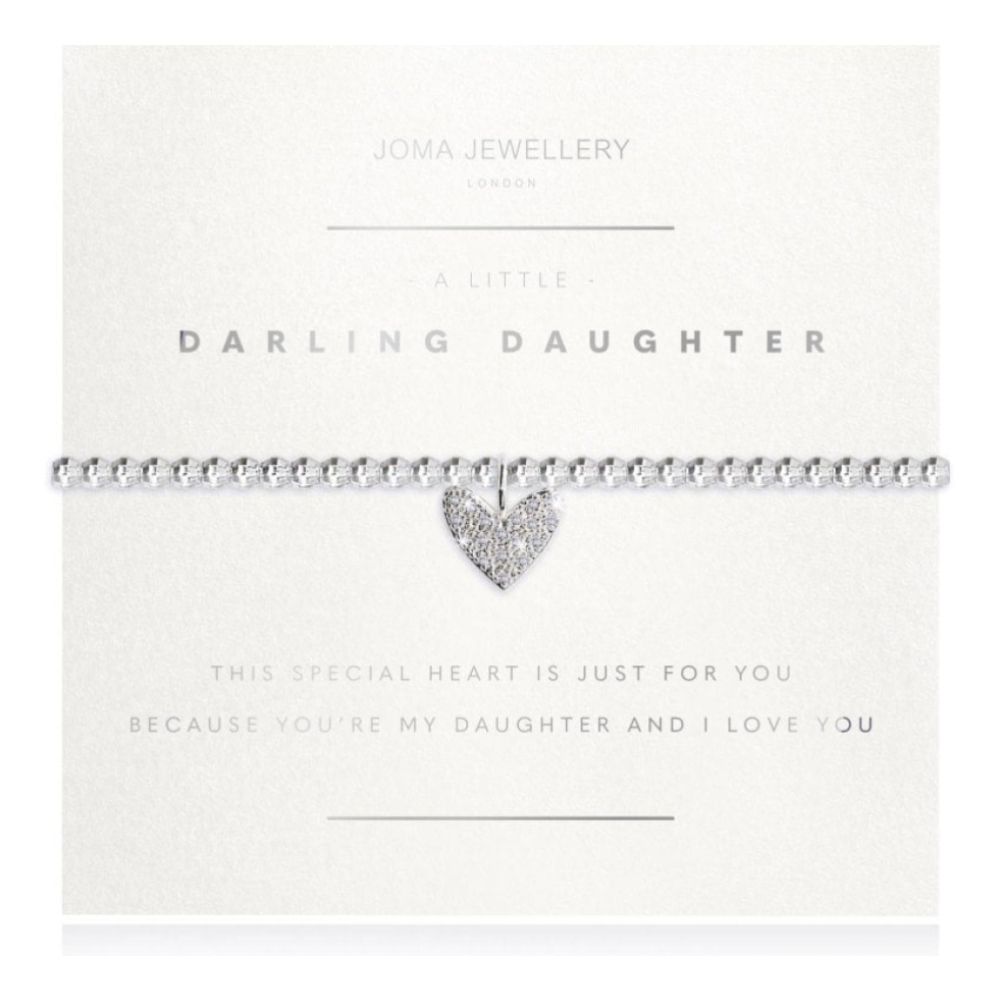 Facetted A Little - Darling Daughter - Silver - 17.5cm Stretch Bracelet
