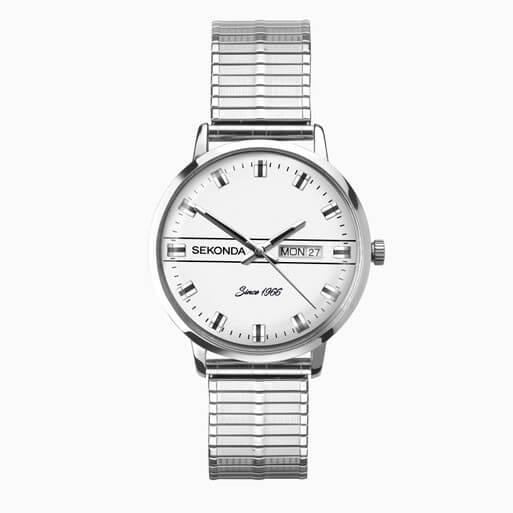 Silver Case With Silver Dial & Stainless Steel Expander Bracelet Men's Heritage Watch