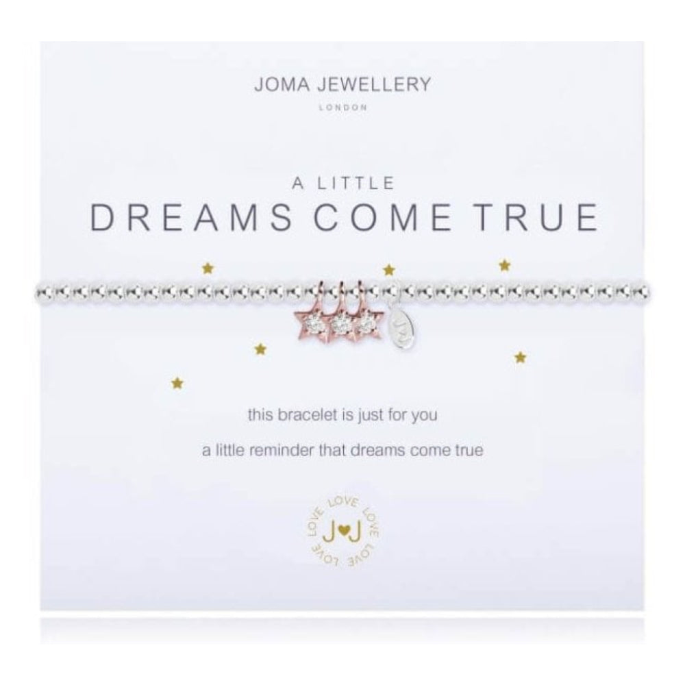 A Little | Dreams Come True | Silver And Rose Gold | Bracelet | 17.5cm Stretch