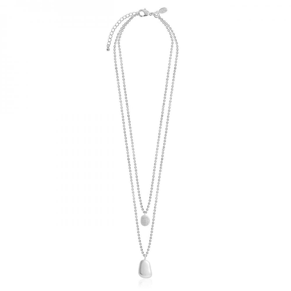 Perfect Pebble | Silver | Double Chain | Necklace | 46cm + 5cm Extender