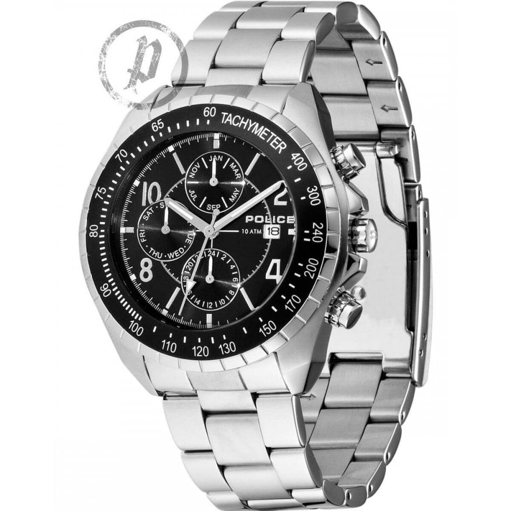 Stainless Steel Black Multifunction Dial With Bracelet Strap NAVY MF Gents Watch