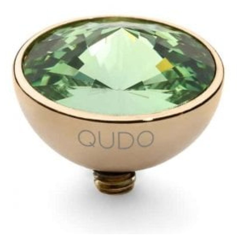 Famosa Gold 11.5mm Bottone Ring Top Peridot