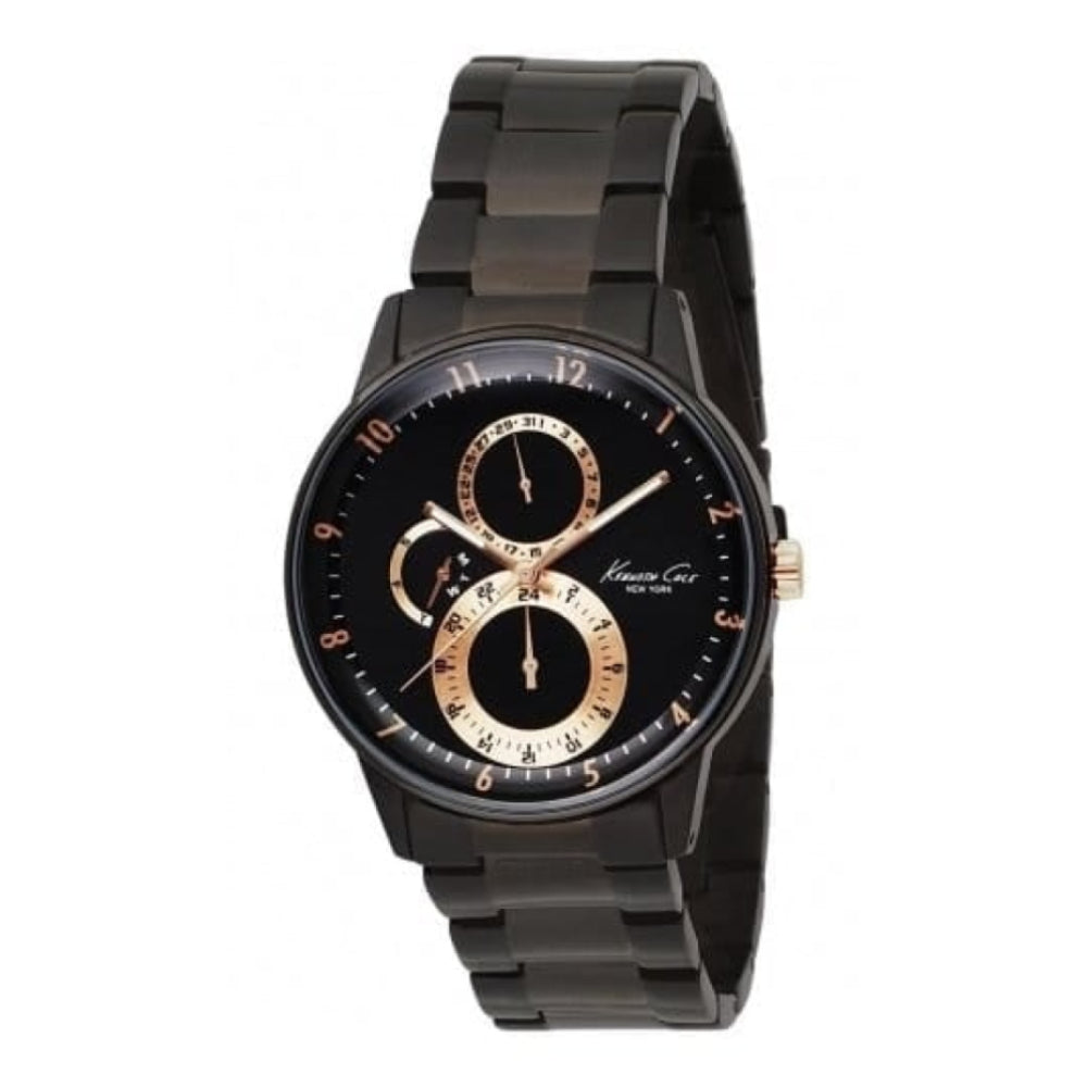 Gents Black IP Multifunctional Stainless Steel Watch