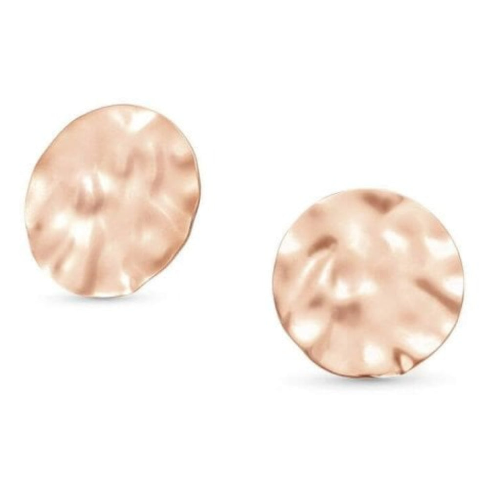 LUNA Earrings In 925 Silver Large Rose Gold Stud