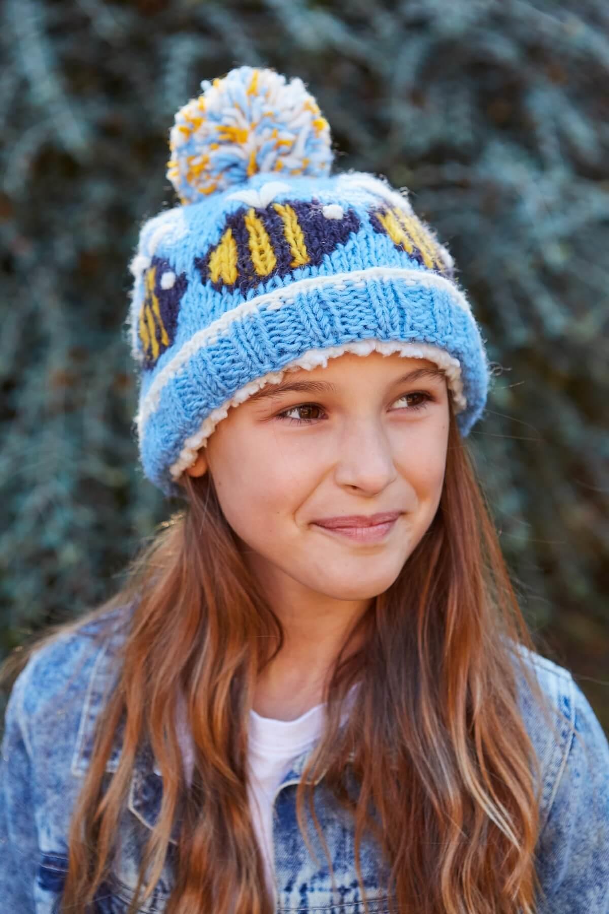 Kids Animal Bobble Hat Bumble Bee