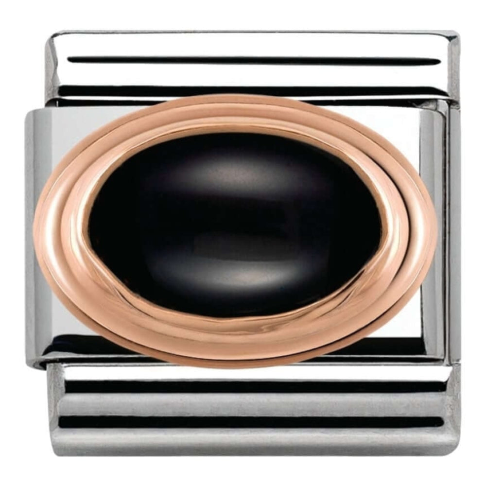 Classic Rose Set Black Agate Link