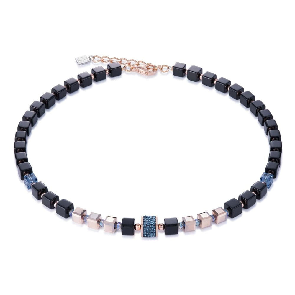 Montana & Rose Gold Geo Cube Necklace