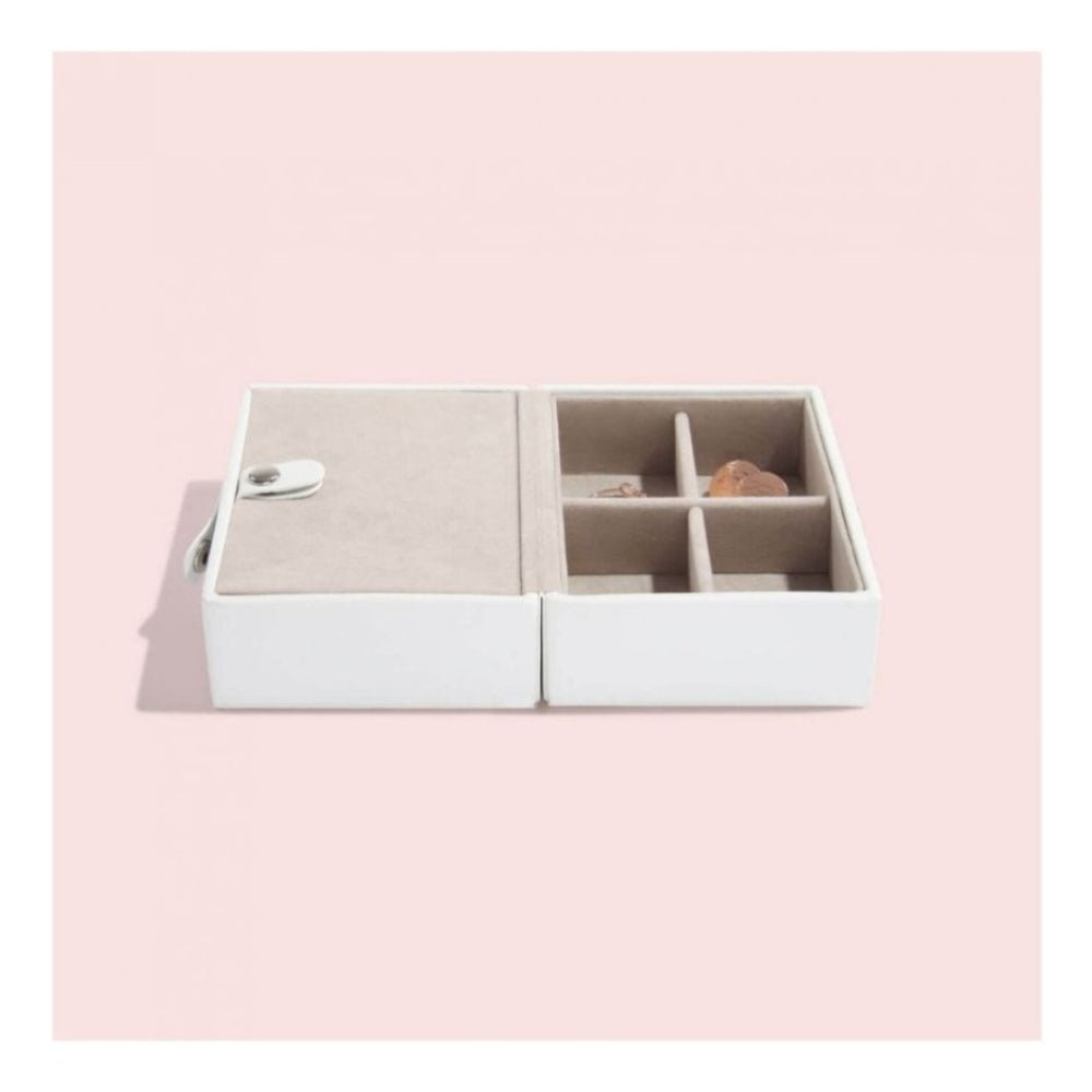 Folding Travel Jewellery Box White