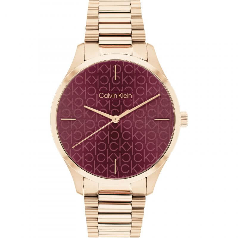Iconic Burgundy CK Dial RG Bracelet Unisex Watch