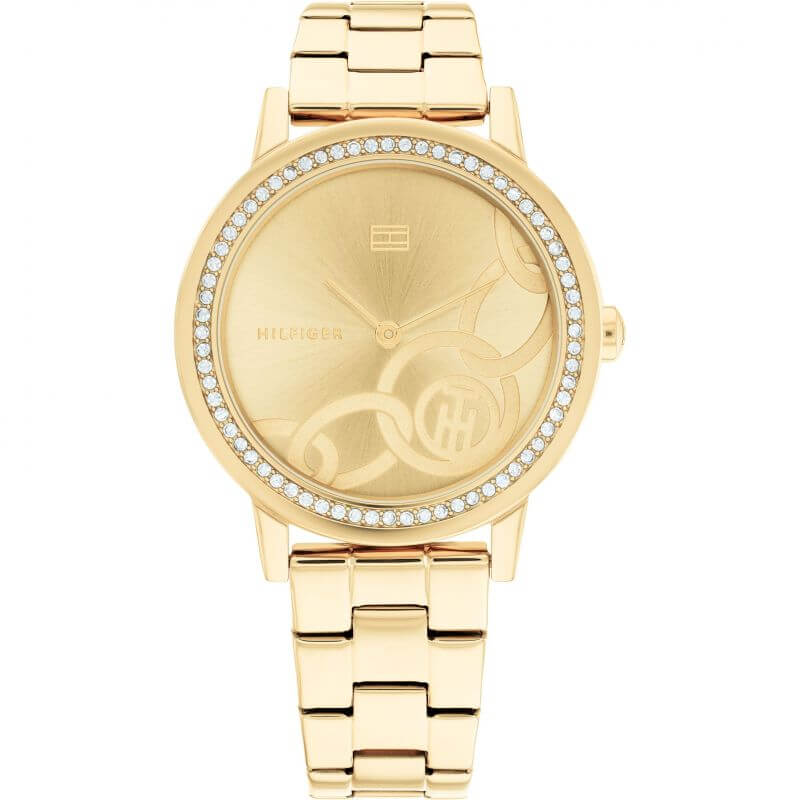 Maya Classic Ionic Thin Gold 2 Steel With Crystal Ladies Watch