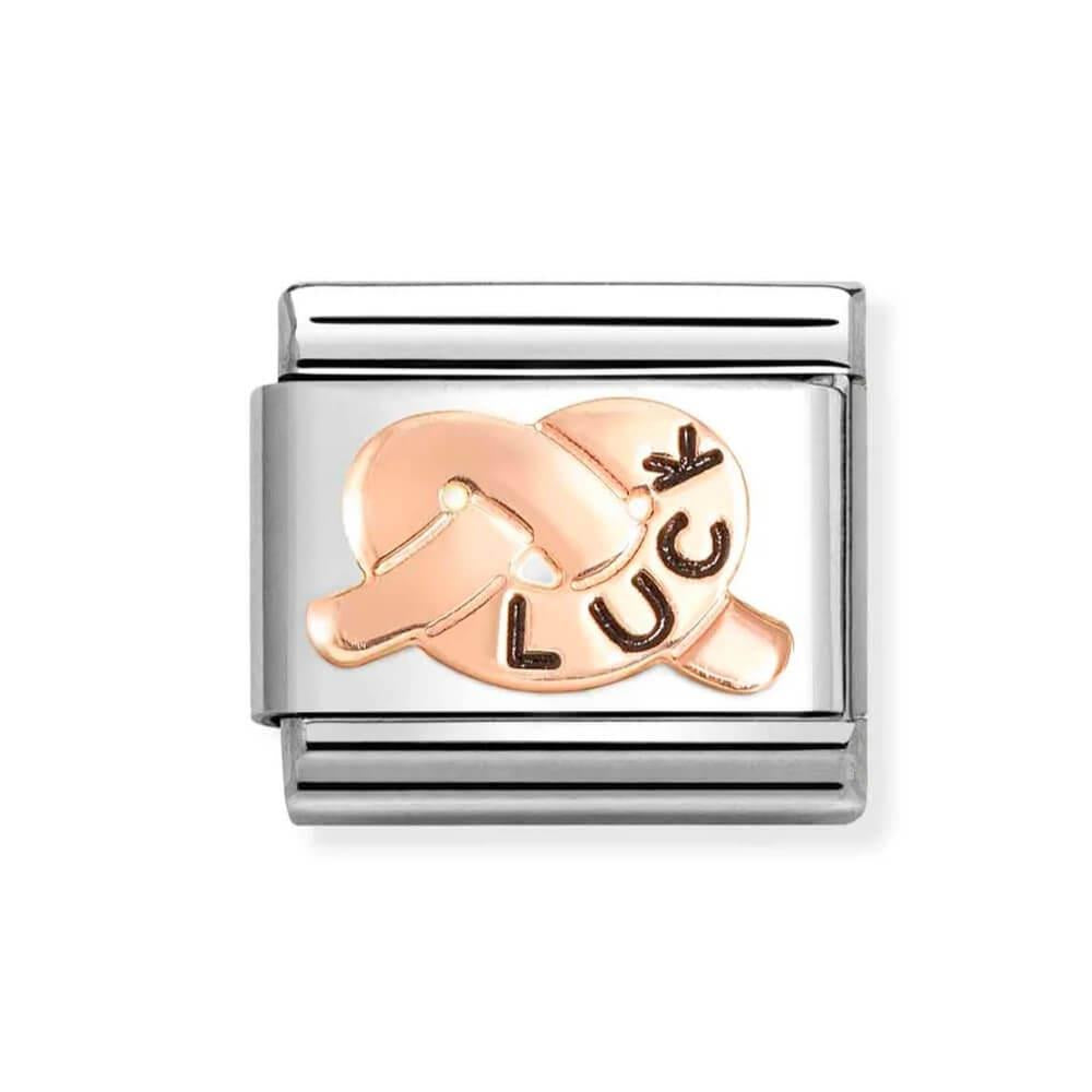 Composable Classic Link Luck Knot Symbol In 9k RG & Enamel