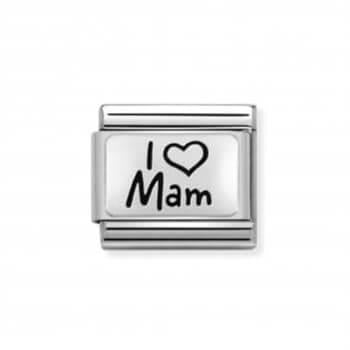 Classic Silver I Love Mam Charm